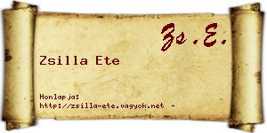 Zsilla Ete névjegykártya